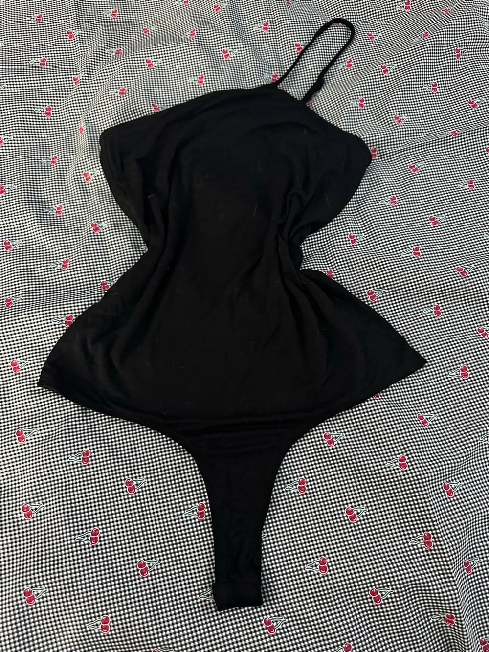 BB Dakota by Steve Madden Black One-Shoulder Thong Bodysuit